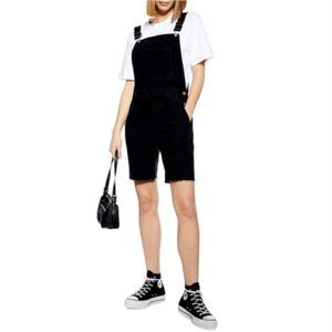 Topshop Moto Black Denim Overall Shorts - Size 2